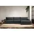 Guddu Large Left Hand Chaise Sofa - Thunder, Recycled Cotton