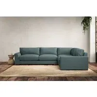 Guddu Large Left Hand Corner Sofa - Airforce, Recycled Cotton