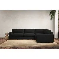 Guddu Large Left Hand Corner Sofa - Charcoal, Linen