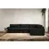 Guddu Large Left Hand Corner Sofa - Charcoal, Linen