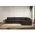 Guddu Large Left Hand Corner Sofa - Espresso, Linen