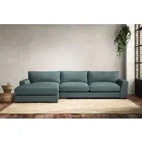 Guddu Large Right Hand Chaise Sofa - Airforce, Recycled Cotton
