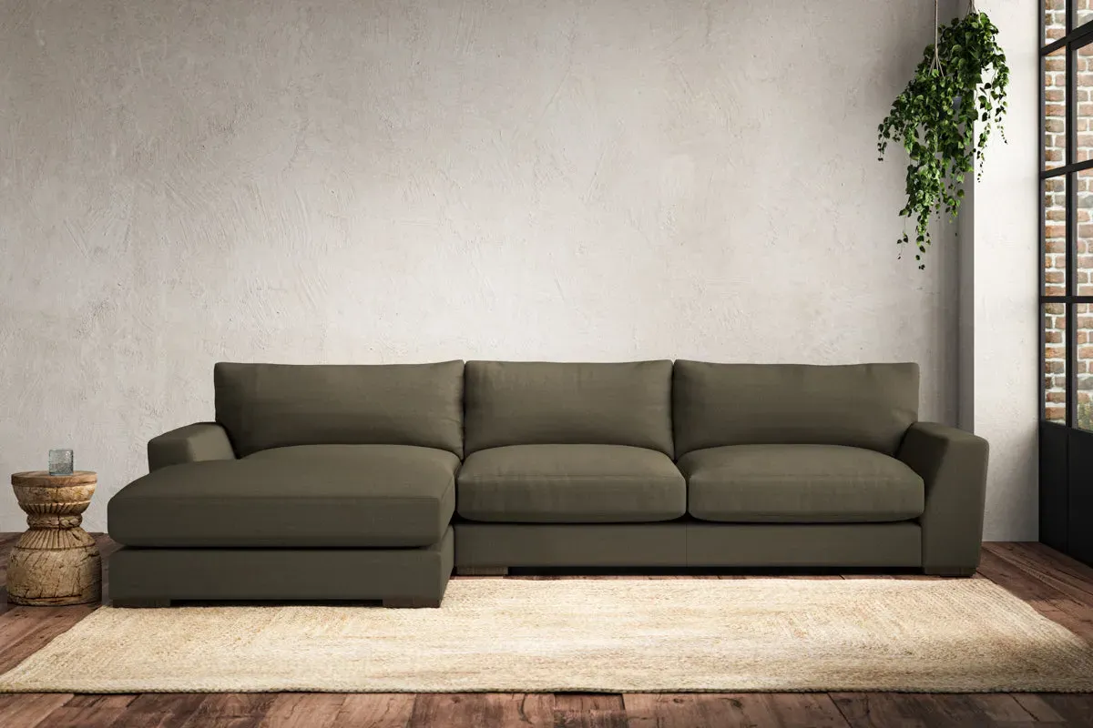 Guddu Large Right Hand Chaise Sofa - Fatigue, Recycled Cotton