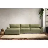 Guddu Large Right Hand Chaise Sofa - Sage, Linen