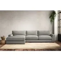 Guddu Large Right Hand Chaise Sofa - Smoke, Linen