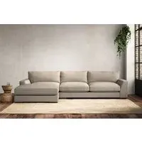 Guddu Large Right Hand Chaise Sofa - Stone, Recycled Cotton