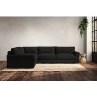 Guddu Large Right Hand Corner Sofa - Charcoal, Linen