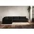 Guddu Large Right Hand Corner Sofa - Charcoal, Linen