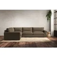Guddu Large Right Hand Corner Sofa - Chestnut, Linen