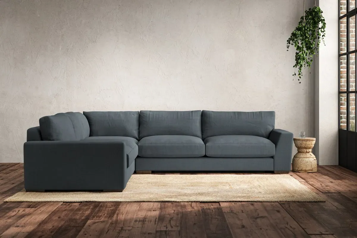Guddu Large Right Hand Corner Sofa - Dusk, Linen