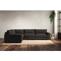 Guddu Large Right Hand Corner Sofa - Espresso, Linen