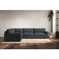 Guddu Large Right Hand Corner Sofa - Thunder, Recycled Cotton