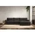 Guddu Left Hand Chaise Sofa - Espresso, Linen