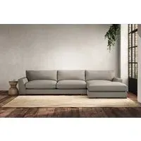 Guddu Left Hand Chaise Sofa - Flax, Recycled Cotton