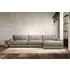Guddu Left Hand Chaise Sofa - Flax, Recycled Cotton
