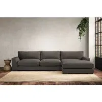 Guddu Left Hand Chaise Sofa - Granite, Linen