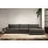 Guddu Left Hand Chaise Sofa - Granite, Linen