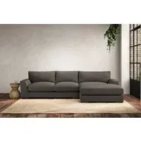 Guddu Left Hand Chaise Sofa - Granite, Linen