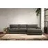 Guddu Left Hand Chaise Sofa - Granite, Linen