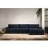 Guddu Left Hand Chaise Sofa - Indigo, Linen