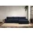 Guddu Left Hand Chaise Sofa - Indigo, Linen