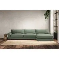 Guddu Left Hand Chaise Sofa - Jade, Linen