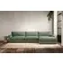 Guddu Left Hand Chaise Sofa - Jade, Linen