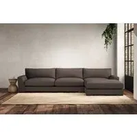 Guddu Left Hand Chaise Sofa - Mocha, Recycled Cotton