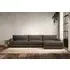 Guddu Left Hand Chaise Sofa - Mocha, Recycled Cotton