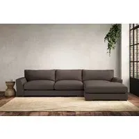 Guddu Left Hand Chaise Sofa - Mocha, Recycled Cotton