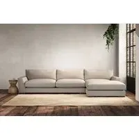 Guddu Left Hand Chaise Sofa - Natural, Cotton