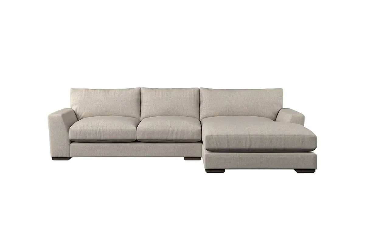 Guddu Left Hand Chaise Sofa - Natural, Linen