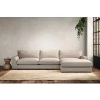 Guddu Left Hand Chaise Sofa - Natural, Recycled Cotton