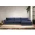 Guddu Left Hand Chaise Sofa - Navy, Recycled Cotton