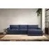 Guddu Left Hand Chaise Sofa - Navy, Recycled Cotton