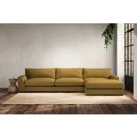 Guddu Left Hand Chaise Sofa - Ochre, Recycled Cotton