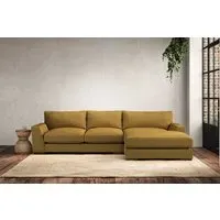 Guddu Left Hand Chaise Sofa - Ochre, Recycled Cotton