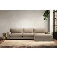 Guddu Left Hand Chaise Sofa - Pebble, Linen