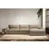 Guddu Left Hand Chaise Sofa - Pebble, Linen