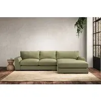 Guddu Left Hand Chaise Sofa - Sage, Linen