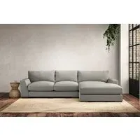 Guddu Left Hand Chaise Sofa - Smoke, Linen