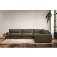 Guddu Left Hand Corner Sofa - Chestnut, Linen