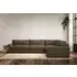 Guddu Left Hand Corner Sofa - Chestnut, Linen