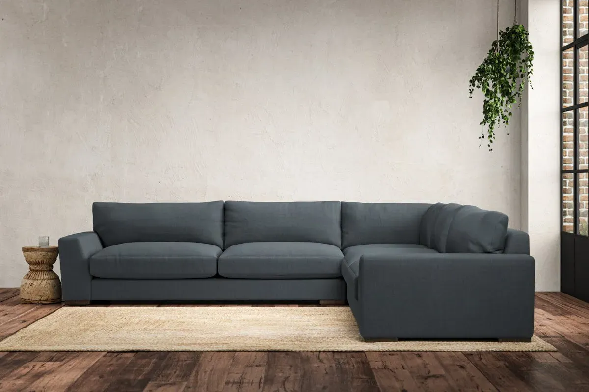Guddu Left Hand Corner Sofa - Dusk, Linen