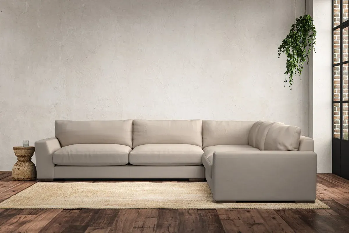 Guddu Left Hand Corner Sofa Grand - Natural, Cotton