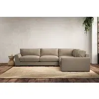 Guddu Left Hand Corner Sofa Large - Pebble, Linen