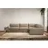 Guddu Left Hand Corner Sofa Large - Pebble, Linen