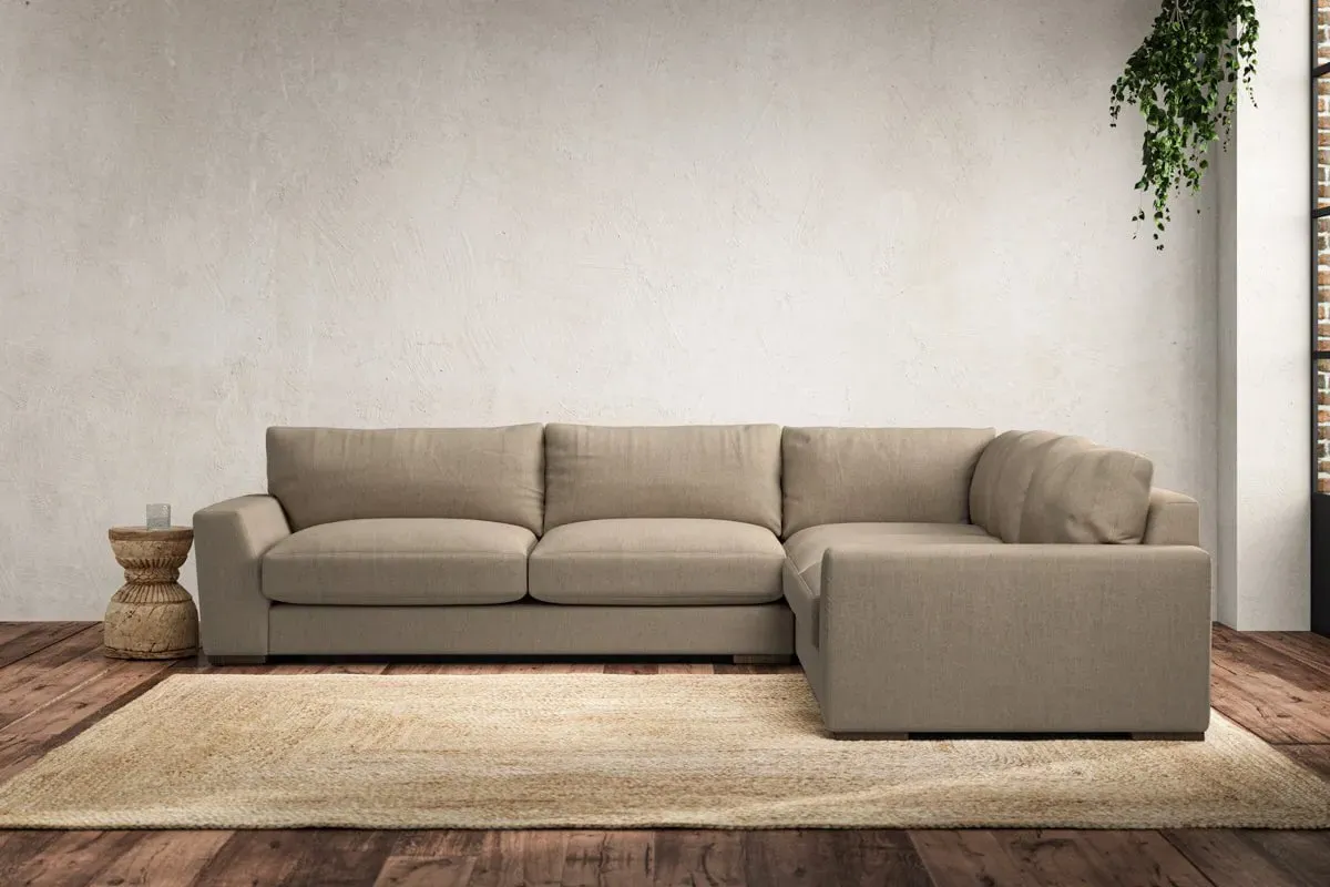 Guddu Left Hand Corner Sofa Large - Pebble, Linen