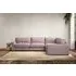 Guddu Left Hand Corner Sofa - Lavender, Recycled Cotton