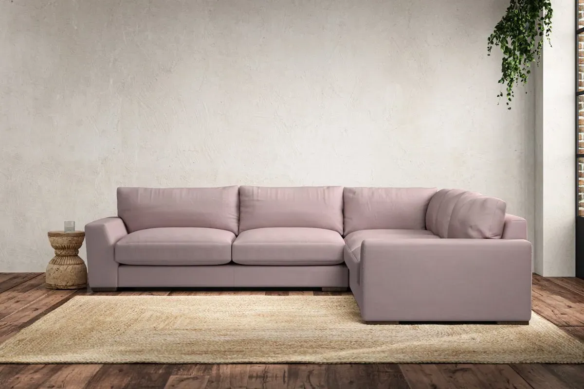 Guddu Left Hand Corner Sofa - Lavender, Recycled Cotton